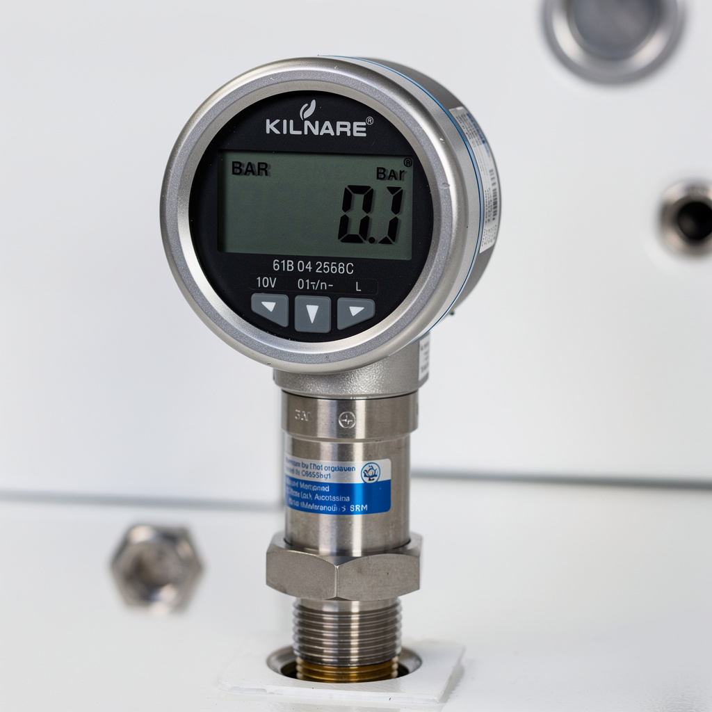 Manomètre analogique — lecture ~80 bar