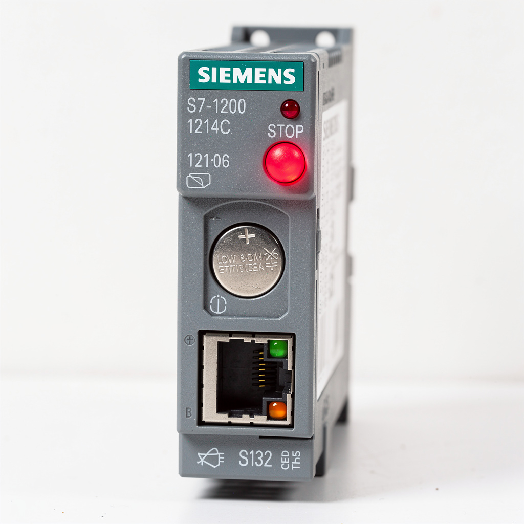 CPU S7-1200 1214C — LED STOP rouge + batterie RTC faible